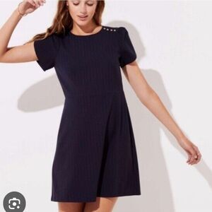 Ann Taylor LOFT Pinstripe black dress 6